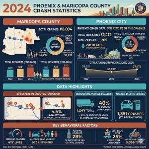 2024 Phoenix and Maricopa County crash statistics infographic | Personal Injury Attorneys Phoenix