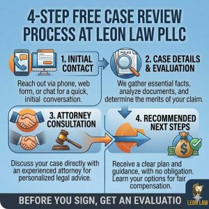 Four-step free case review process at Leon Law PLLC