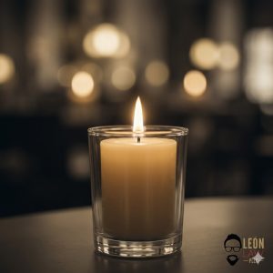 single-lit white candle for a memorial for people suffered wrongful death